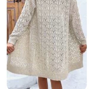 Freshman Cream Open-Knit Cardigan